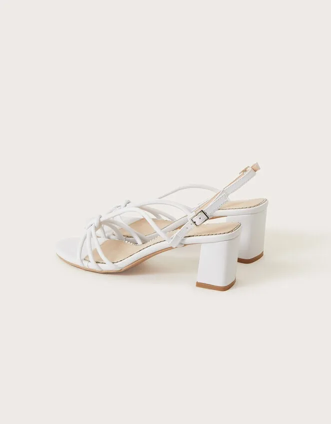 Women Strappy Block Heel Sandals Ivory Monsoon Wedding Shoes