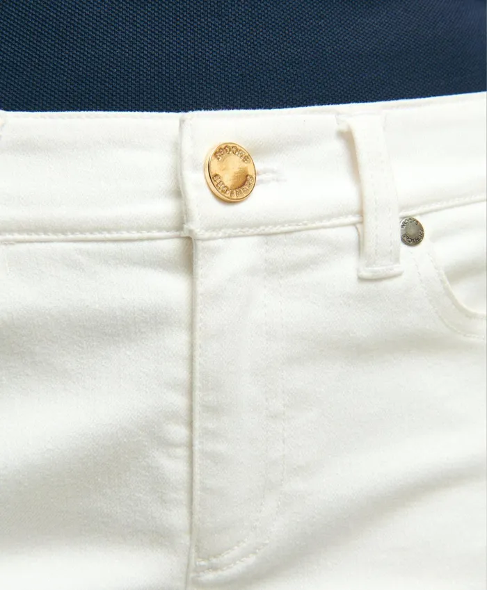Women Stretch Cotton Jeans White Brooks Brothers Pants and Skirts