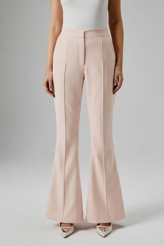 Women Suiting Lavish Alice EMELIE Tailored Fit And Flare Trousers In Light Pink Light Pink