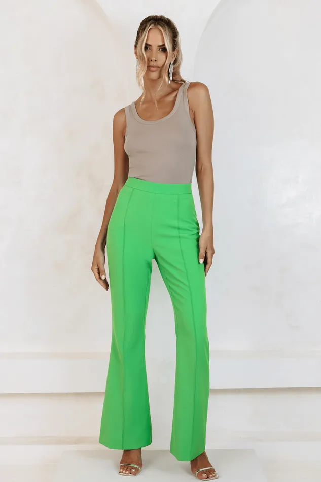 Women Suiting Lavish Alice RAQUEL Fit And Flare Trouser In Apple Green Apple Green