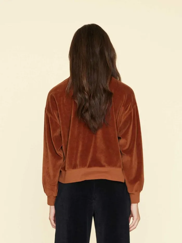 Women Sweats and Tees Xirena Brown Sugar Huxley Velour Sweatshirt