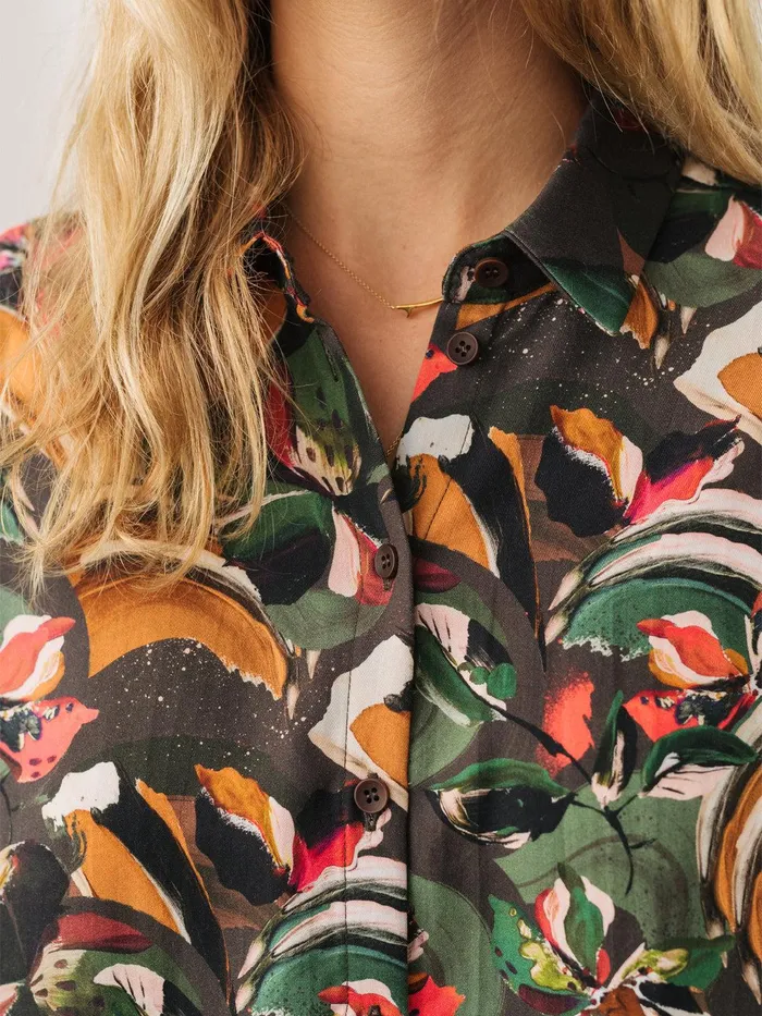 Women Tanegashima 8211 Abstract Flowers TWOTHIRDS Shirts