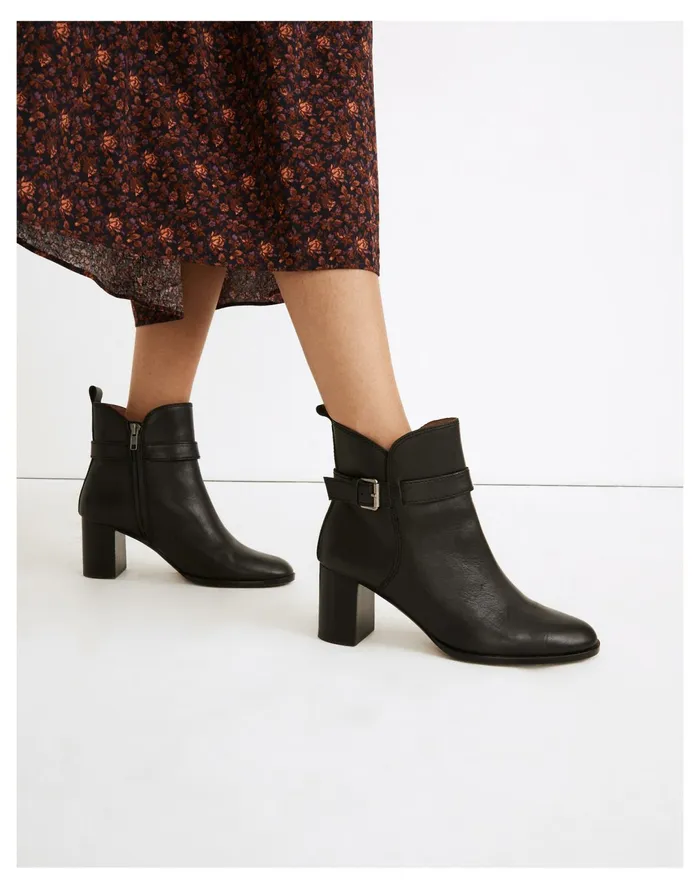 Women The Alaina Buckle Boot True Black Madewell Boots