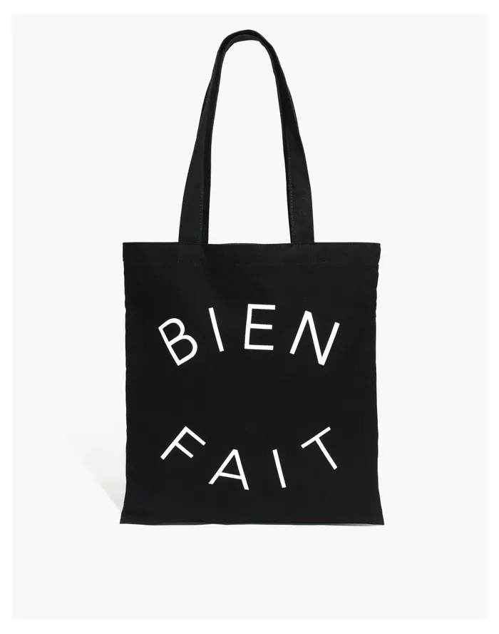 Women The Bien Fait Reusable Canvas Tote True Black Madewell Totes