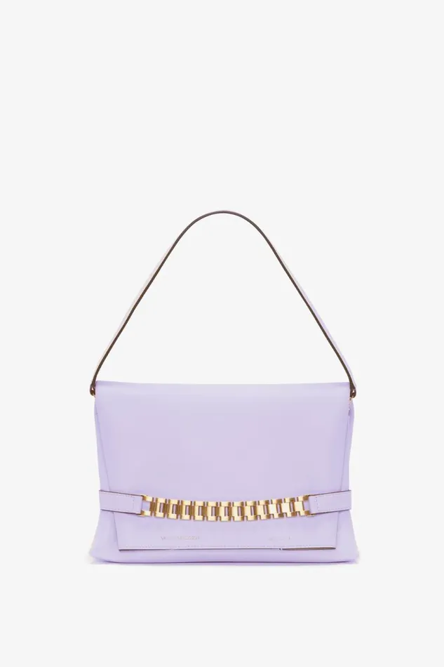 Women The Chain Pouch Victoria Beckham Chain Pouch With Strap In Lilac Leather