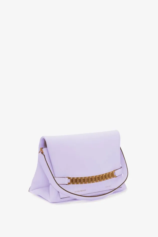 Women The Chain Pouch Victoria Beckham Chain Pouch With Strap In Lilac Leather
