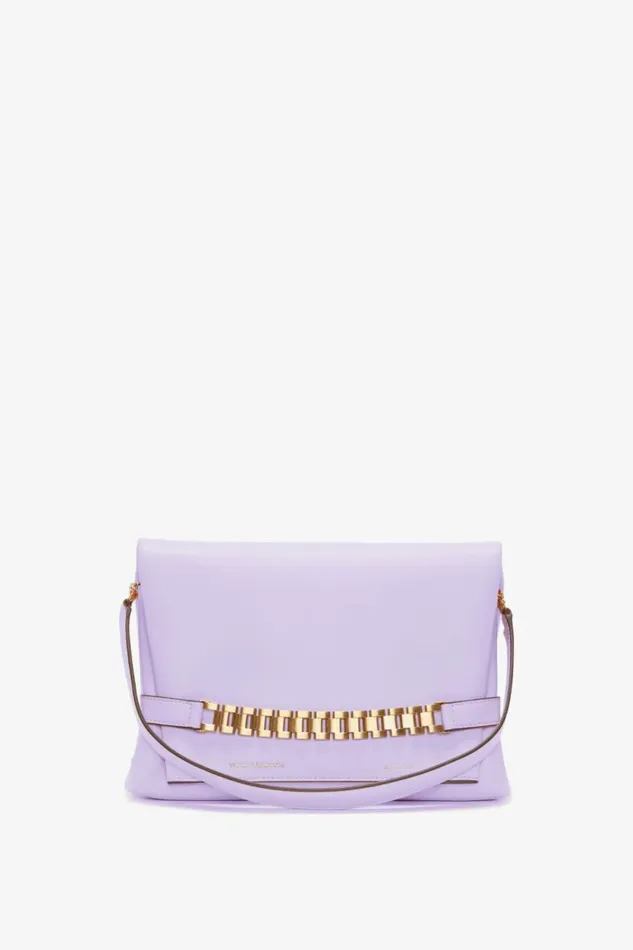 Women The Chain Pouch Victoria Beckham Chain Pouch With Strap In Lilac Leather