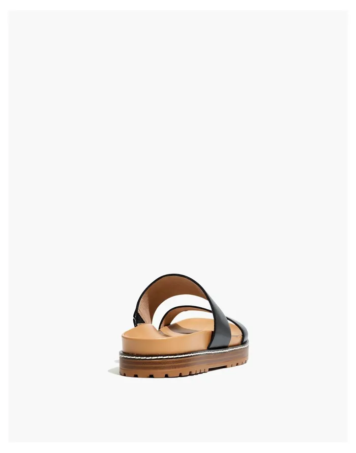 Women The Charley Double Strap Slide Sandal True Black Madewell Sandals Women The Charley Double Strap Slide Sandal True Black Madewell Sandals