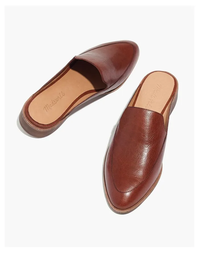 Women The Frances Loafer Mule In Leather Burnished Mahogany Madewell Flats