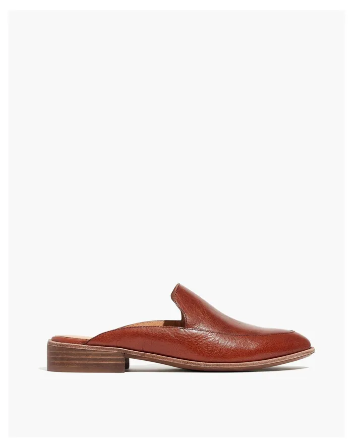Women The Frances Loafer Mule In Leather Burnished Mahogany Madewell Flats Women The Frances Loafer Mule In Leather Burnished Mahogany Madewell Flats