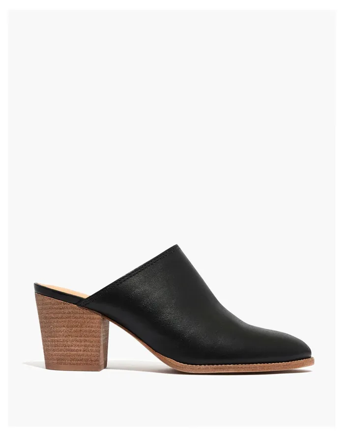 Women The Harper Mule True Black Madewell Heels Women The Harper Mule True Black Madewell Heels