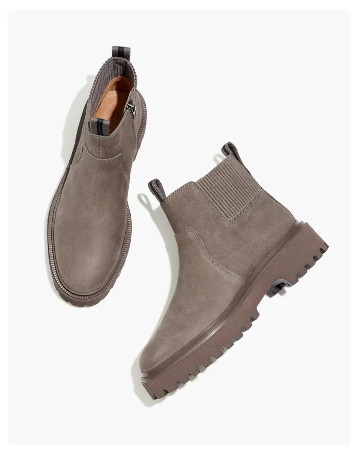 Women The Henry Lugsole Boot In Nubuck Coastal Granite Madewell Boots