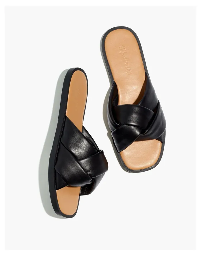 Women The Jayna Braided Slide Sandal True Black Madewell Sandals