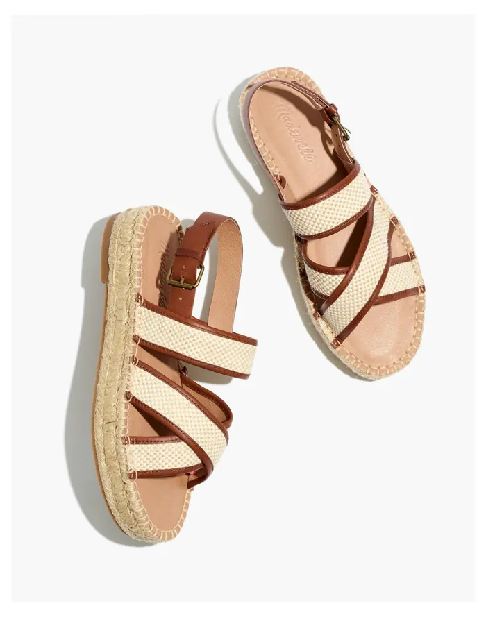 Women The Julie Espadrille Sandal Rich Brown Multi Madewell Sandals