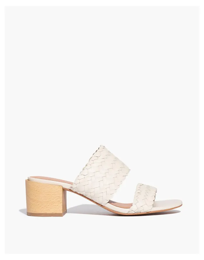 Women The Kiera Mule Sandal In Woven Leather Pale Oyster Madewell Heels Women The Kiera Mule Sandal In Woven Leather Pale Oyster Madewell Heels
