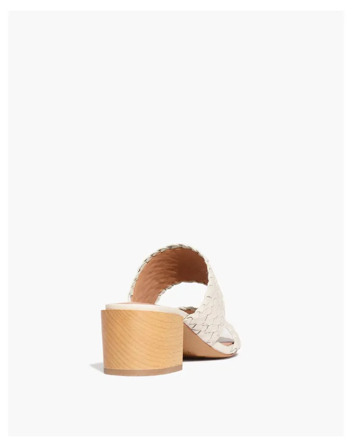 Women The Kiera Mule Sandal In Woven Leather Pale Oyster Madewell Heels Women The Kiera Mule Sandal In Woven Leather Pale Oyster Madewell Heels