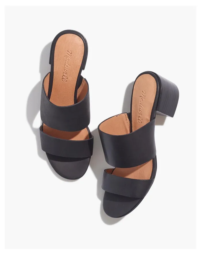 Women The Kiera Mule Sandal True Black Madewell Heels