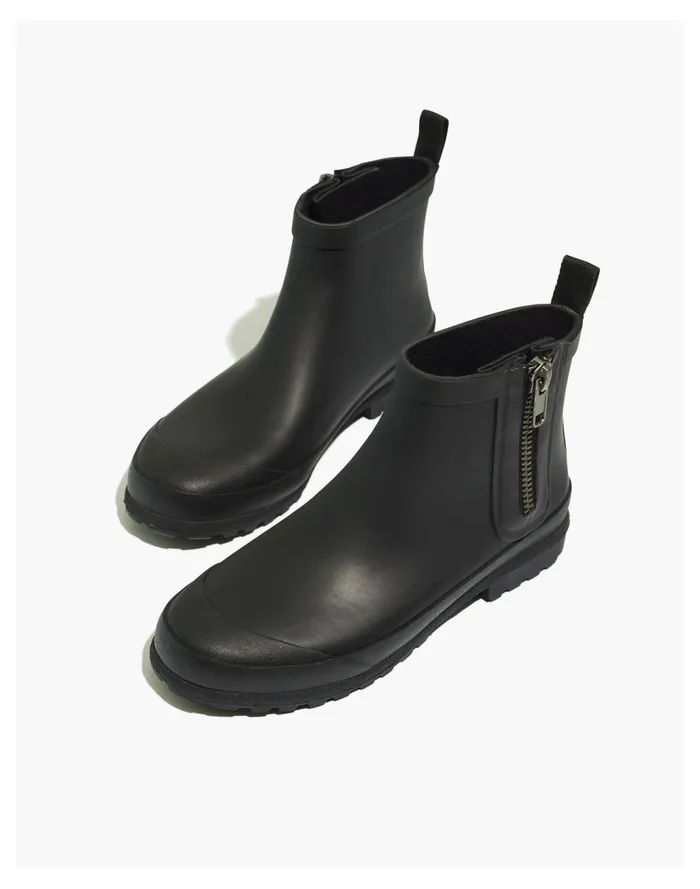 Women The Zip Up Lugsole Rain Boot True Black Madewell Boots Women The Zip Up Lugsole Rain Boot True Black Madewell Boots