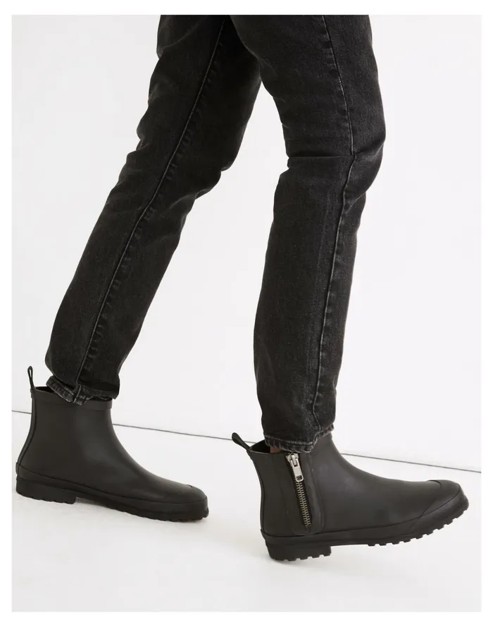 Women The Zip Up Lugsole Rain Boot True Black Madewell Boots Women The Zip Up Lugsole Rain Boot True Black Madewell Boots