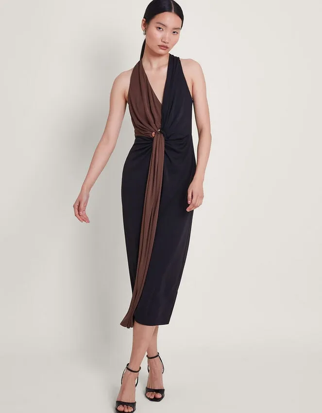 Women Tia TwoTone Dress Brown Monsoon Dresses