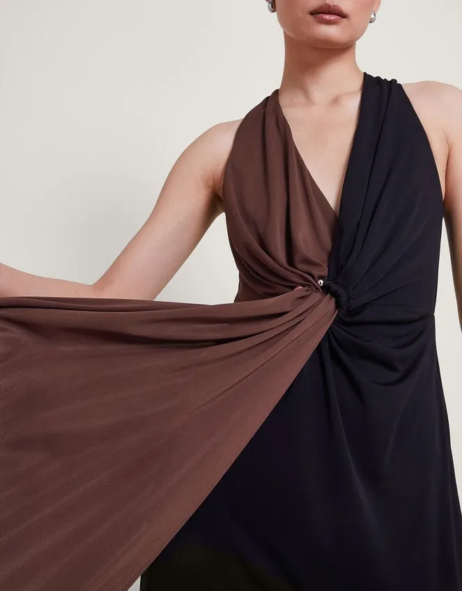 Women Tia TwoTone Dress Brown Monsoon Dresses