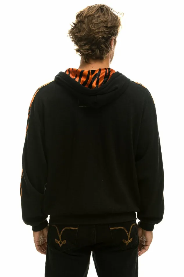 Women TIGER STRIPE RELAXED ZIP HOODIE WITH POCKETS 8211 BLACK TIGER Aviator Nation Hoodies Women TIGER STRIPE RELAXED ZIP HOODIE WITH POCKETS 8211 BLACK TIGER Aviator Nation Hoodies