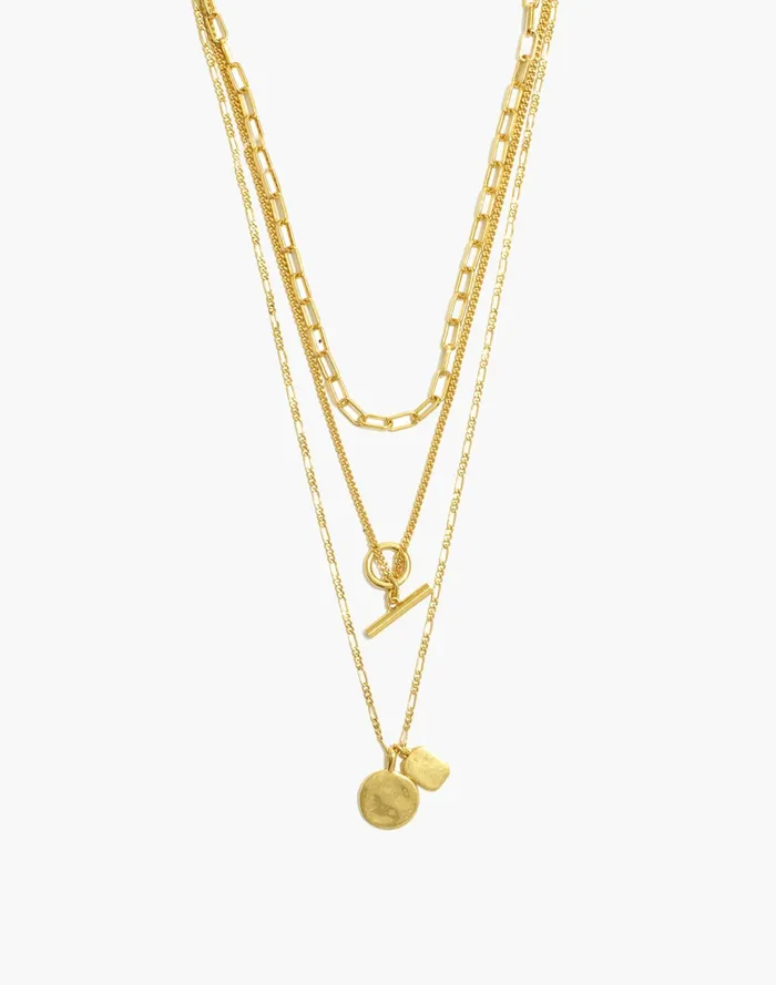 Women Toggle Chain Necklace Set Vintage Gold Madewell Necklaces