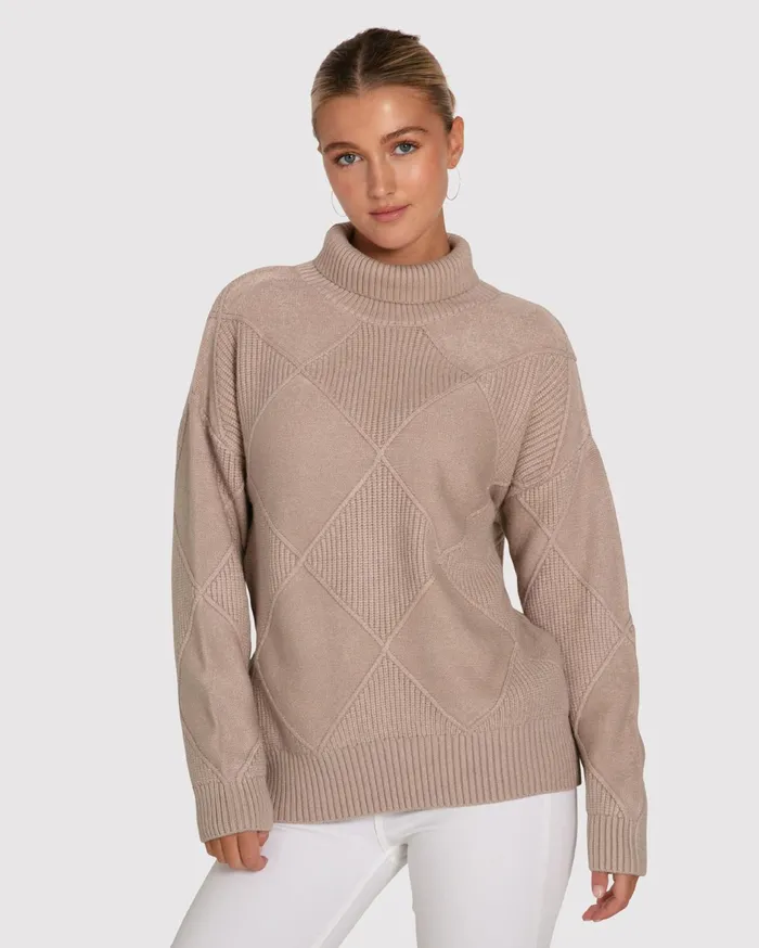 Women Tops Belle and Bloom The Academy Turtleneck Jumper 8211 Oat