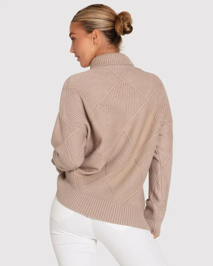 Women Tops Belle and Bloom The Academy Turtleneck Jumper 8211 Oat