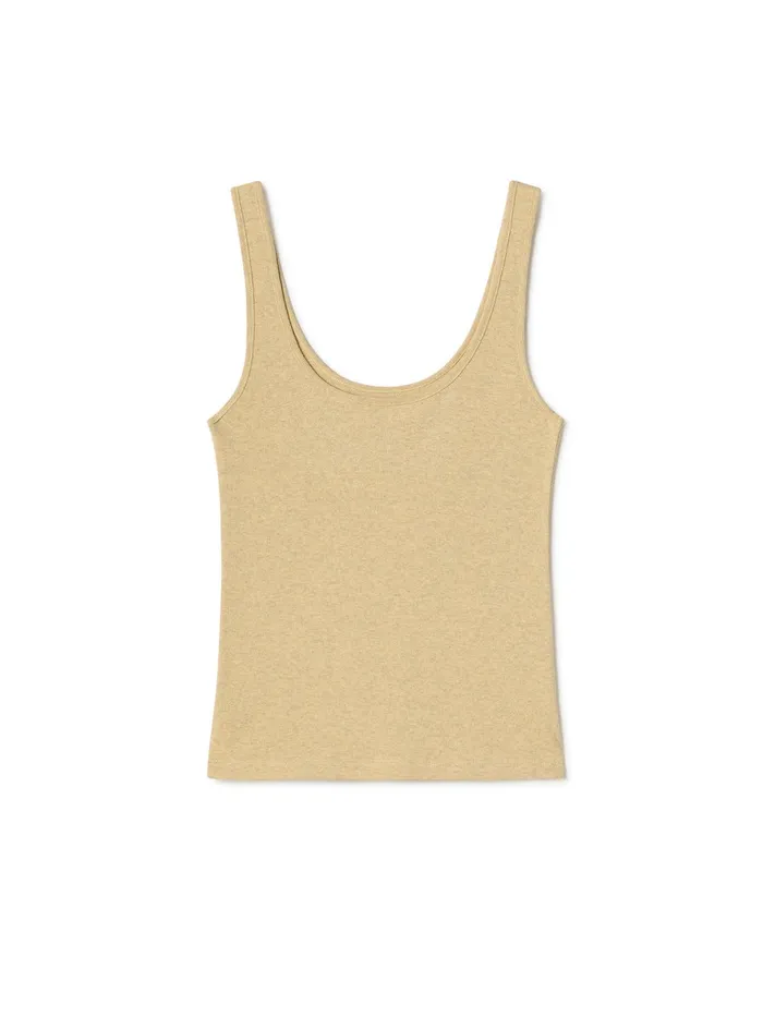 Women Tops Women 8211 Recycled Rib Tank 8211 Yellow Pastel TWOTHIRDS Tops