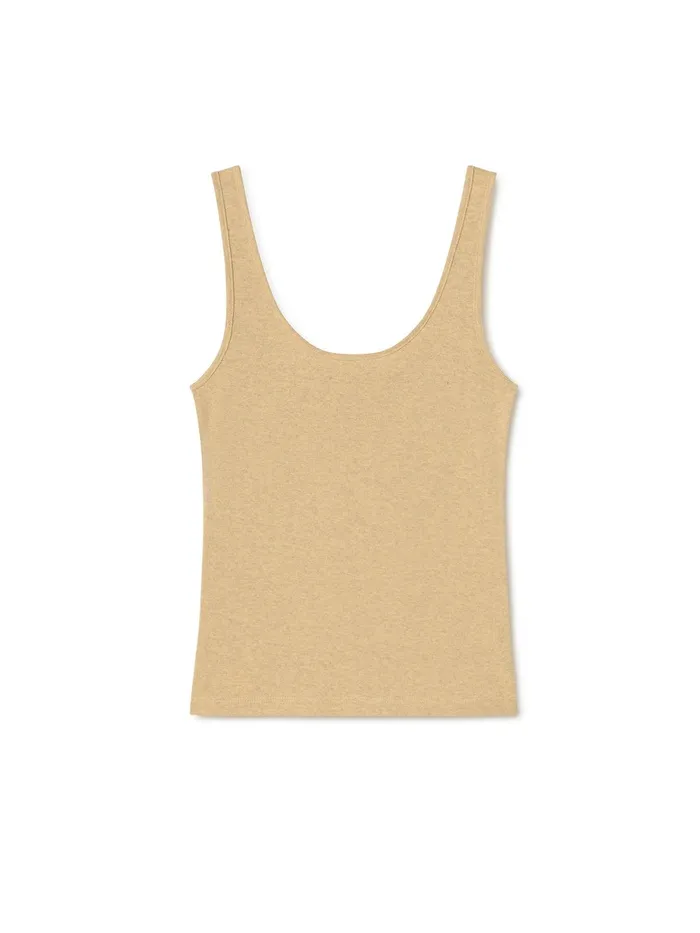 Women Tops Women 8211 Recycled Rib Tank 8211 Yellow Pastel TWOTHIRDS Tops