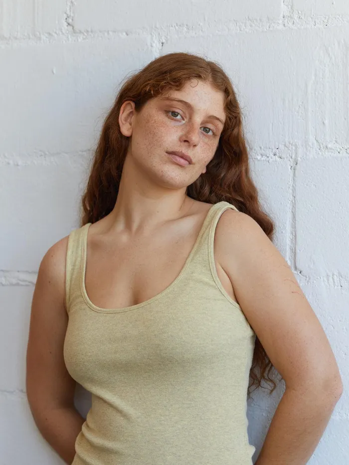 Women Tops Women 8211 Recycled Rib Tank 8211 Yellow Pastel TWOTHIRDS Tops