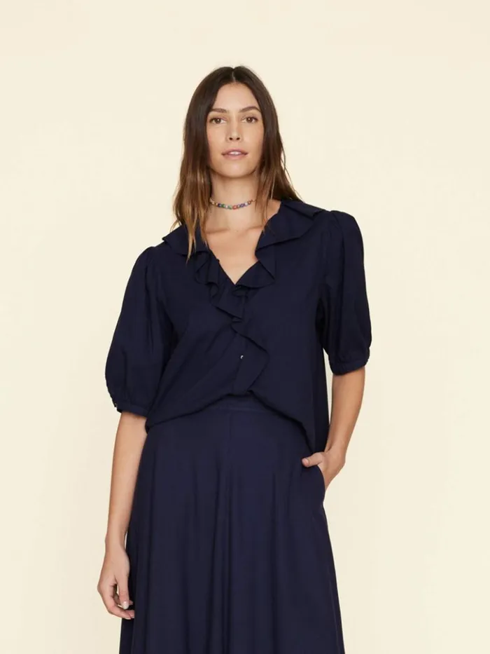 Women Tops Xirena Navy Caspia Top