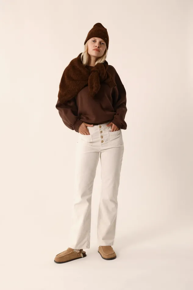 Women Trousers Loumo Creme Pantalon Velours Blanc Crme Des Petits Hauts Trousers and Jumpsuits Women Trousers Loumo Creme Pantalon Velours Blanc Crme Des Petits Hauts Trousers and Jumpsuits
