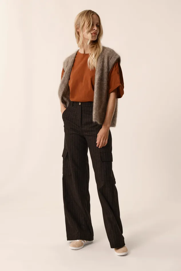 Women Trousers Sable Asali Pantalon Laine Gris Fonc Des Petits Hauts Trousers and Jumpsuits