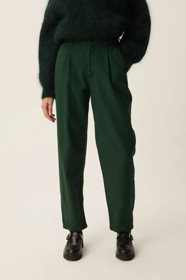Women Trousers Santino Epicea Pantalon Lyocell Vert Fonc Des Petits Hauts Trousers and Jumpsuits