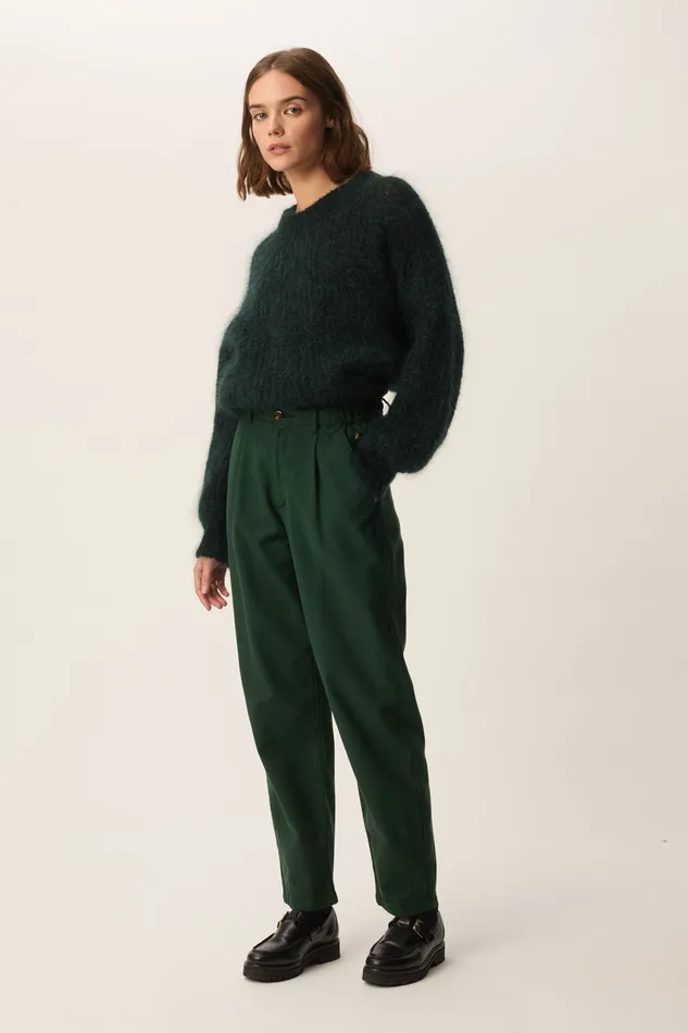 Women Trousers Santino Epicea Pantalon Lyocell Vert Fonc Des Petits Hauts Trousers and Jumpsuits