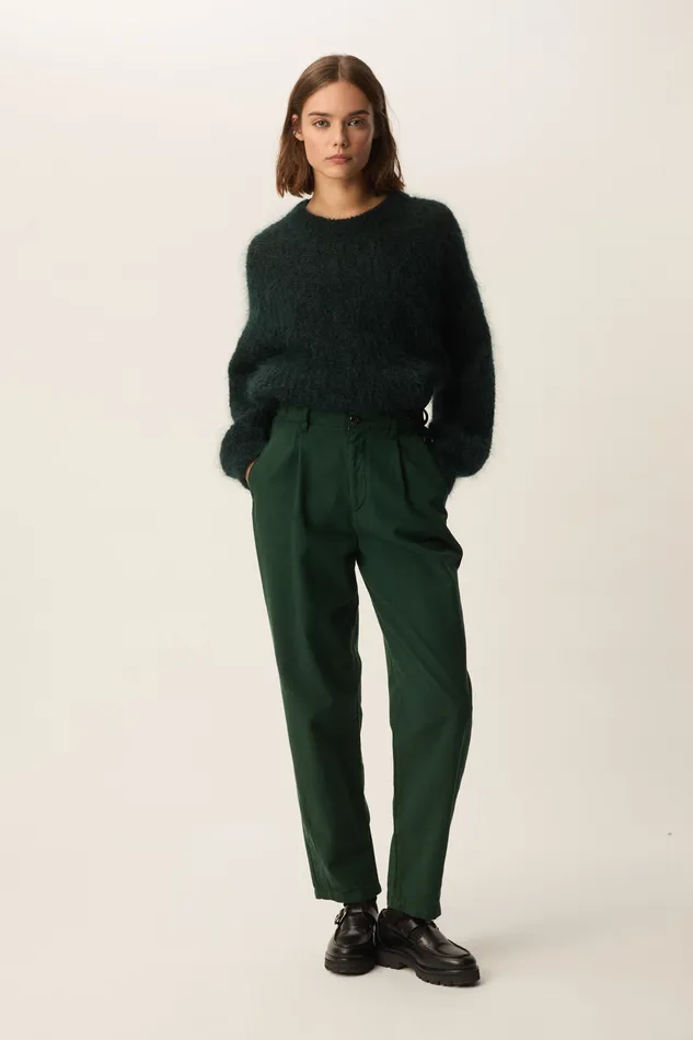 Women Trousers Santino Epicea Pantalon Lyocell Vert Fonc Des Petits Hauts Trousers and Jumpsuits