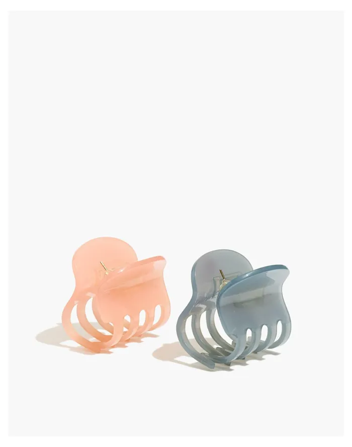 Women Two Pack Small Claw Hair Clips Dusty Pool Madewell Hair Accessories
