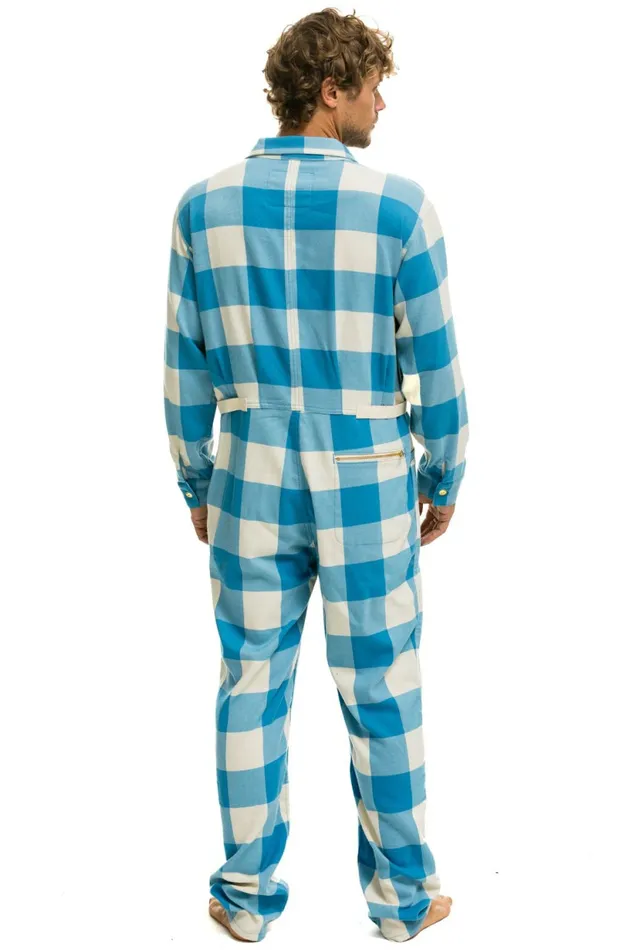 Women UNISEX PLAID FLIGHT SUIT 8211 SKY PLAID Aviator Nation Outerwear Women UNISEX PLAID FLIGHT SUIT 8211 SKY PLAID Aviator Nation Outerwear