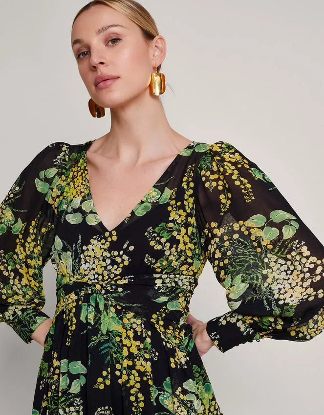 Women Valeria Print Dress Black Monsoon Occasionwear