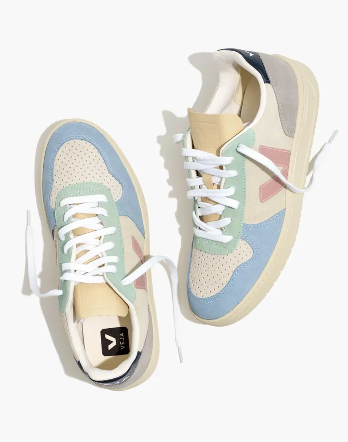 Women Veja Suede V 10 Sneakers In Blue Multico Natural Babe Madewell Sneakers