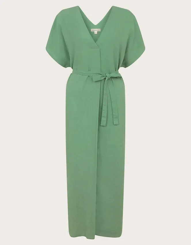 Women Verity Belt Dress Green Monsoon Linen