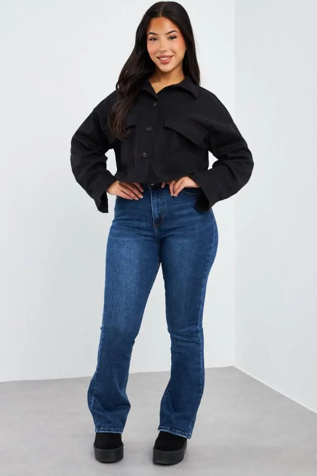 Women Veste Courte Noire En Sudine Black Brentiny Paris Jackets