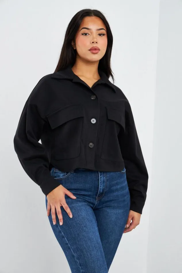 Women Veste Courte Noire En Sudine Black Brentiny Paris Jackets