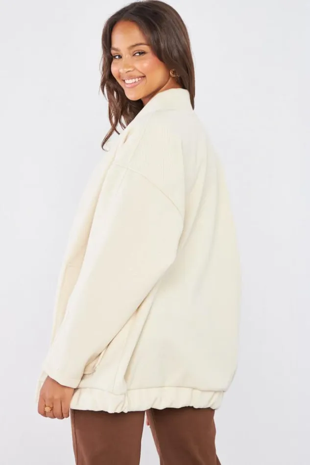 Women Veste Effet Bomber Texture Beige Beige Brentiny Paris Jackets