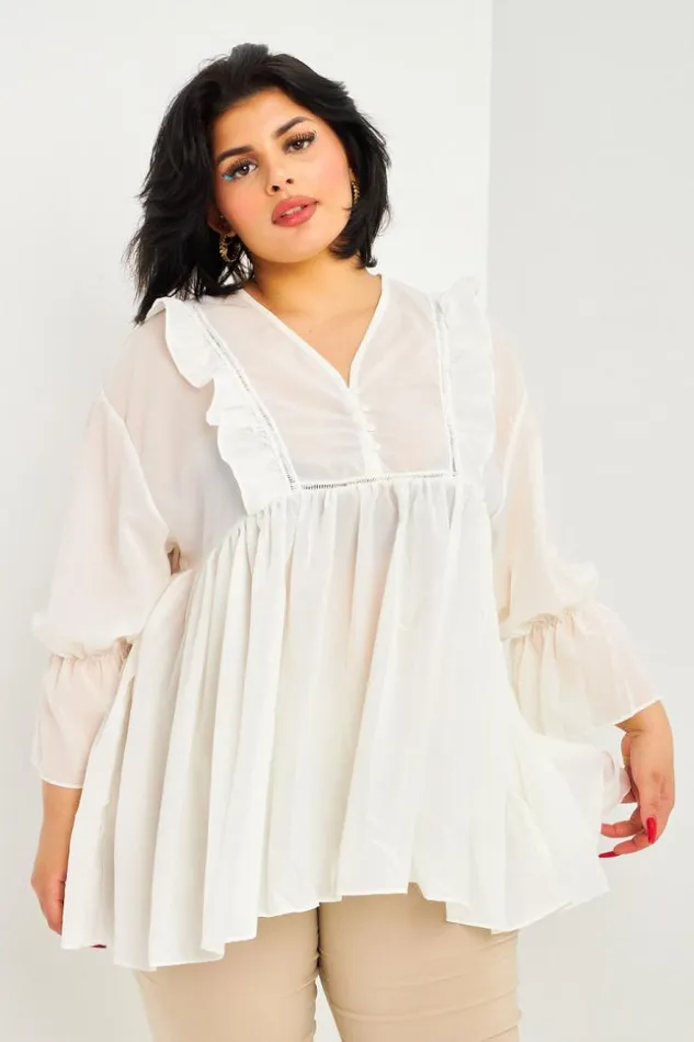 Women White Openwork Lace Dress Brentiny Paris See Everything