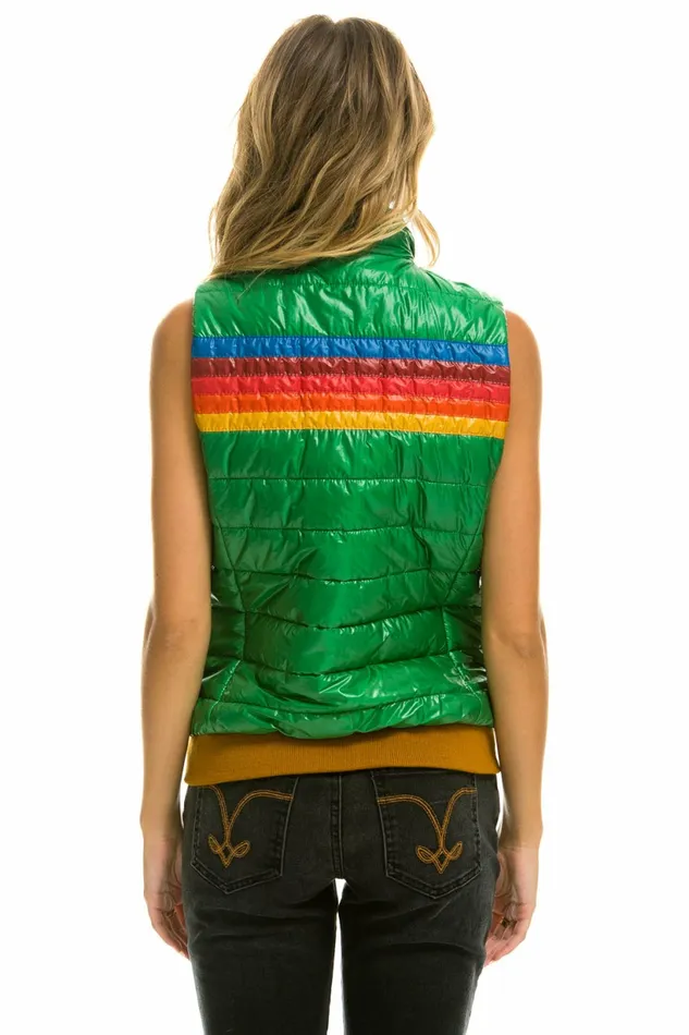 Women WOMEN039S 5 STRIPE VEST 8211 GLOSSY AMAZON Aviator Nation Outerwear Women WOMEN039S 5 STRIPE VEST 8211 GLOSSY AMAZON Aviator Nation Outerwear