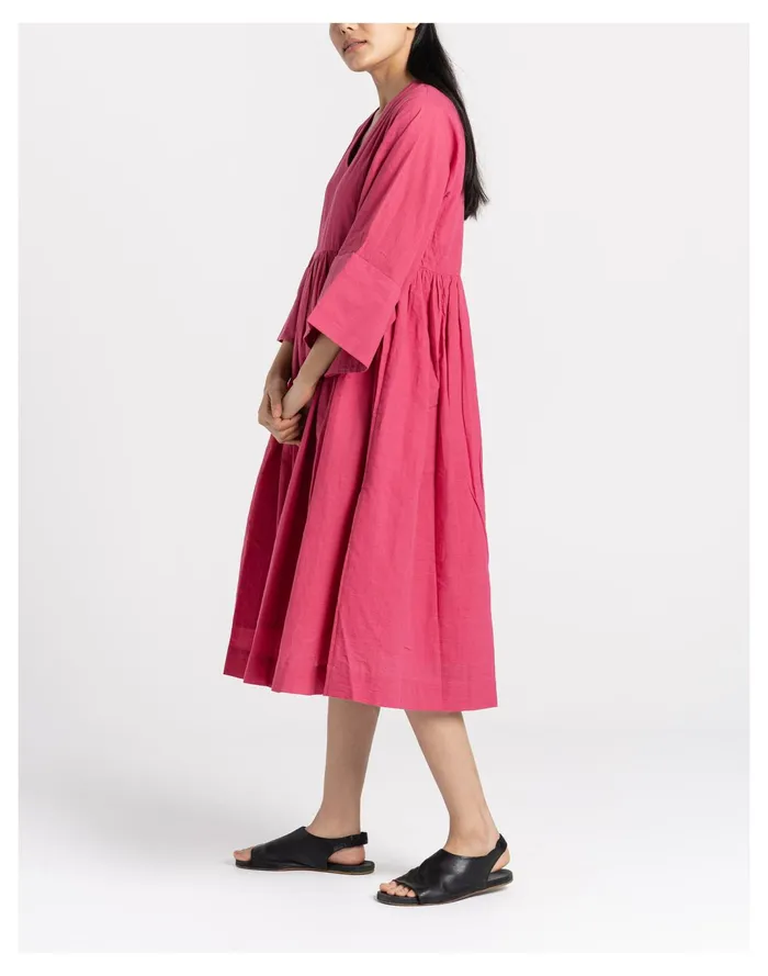 Women World Of Crow Rose Gathered Midi Dress Pink Madewell Dresses Women World Of Crow Rose Gathered Midi Dress Pink Madewell Dresses