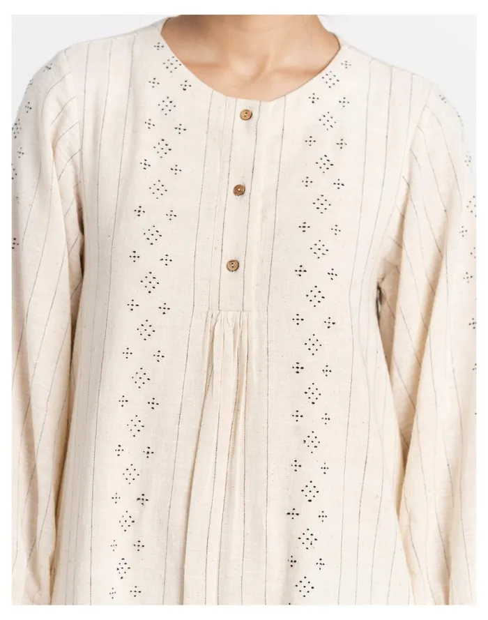 Women World Of Crow Stripes And Dots Dress Off White Madewell Dresses Women World Of Crow Stripes And Dots Dress Off White Madewell Dresses